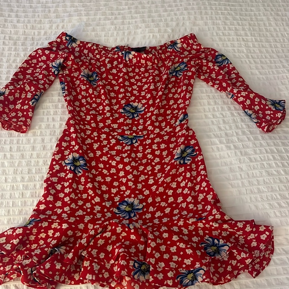 Top shop floral red dress